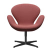  Swan Lounge Chair Black Lacquered/Steelcut Trio Pink/Red/Black