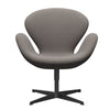  Swan Lounge Chair Black Lacquered/Steelcut Trio Sand Dark