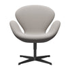  Swan Lounge Chair Black Lacquered/Steelcut Trio White & Grey