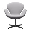  Swan Lounge Chair Black Lacquered/Steelcut Trio White & Light Grey