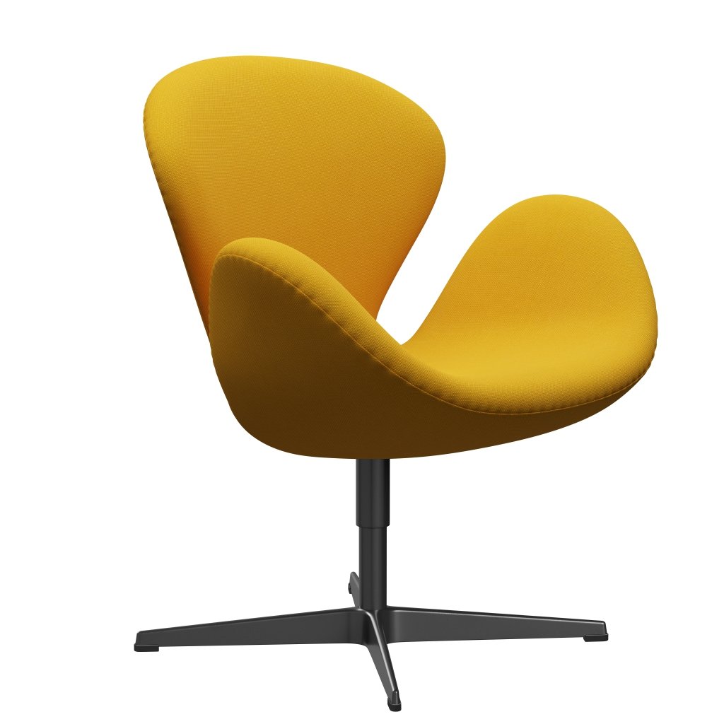 [product_category]-Fritz Hansen Swan Lounge Chair, Black Lacquered/Steelcut Trio Yellow-Fritz Hansen-3320-STR446-BLLA-FRI-2