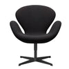 Fritz Hansen Swan Lounge Chair, Black Lacquered/Sunniva Black (683)