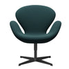  Swan Lounge Chair Black Lacquered/Sunniva Green/Grey