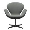  Swan Lounge Chair Black Lacquered/Sunniva Grey