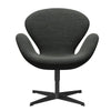  Swan Lounge Chair Black Lacquered/Sunniva Light Grey/Dark Grey