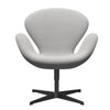  Swan Lounge Chair Black Lacquered/Sunniva Natural/Light Grey