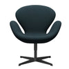  Swan Lounge Chair Black Lacquered/Tonus Dark Green