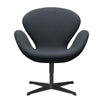  Swan Lounge Chair Black Lacquered/Tonus Dark Grey