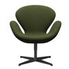  Swan Lounge Chair Black Lacquered/Tonus Military Green