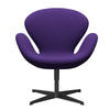  Swan Lounge Chair Black Lacquered/Tonus Violet