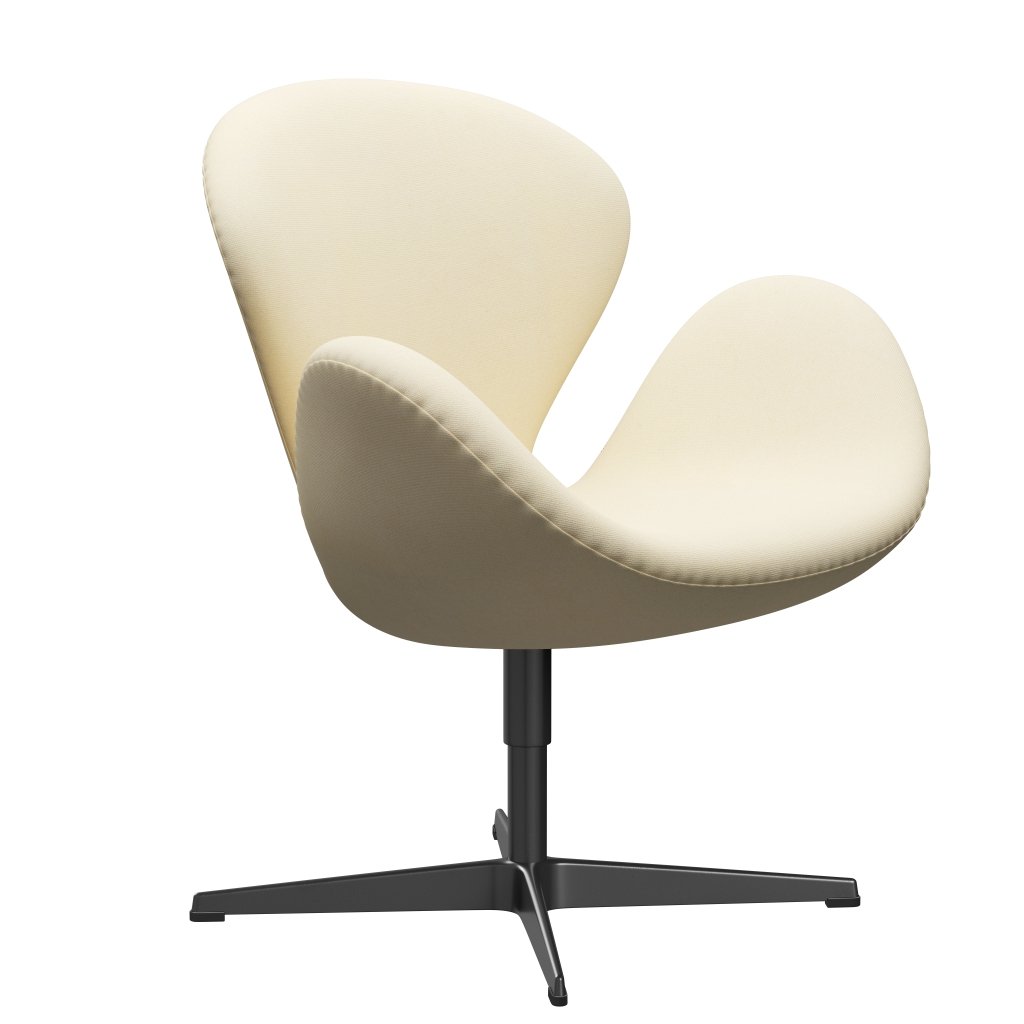 [product_category]-Fritz Hansen Swan Lounge Chair, Black Lacquered/Tonus Wool White-Fritz Hansen-3320-TON100-BLLA-FRI-2