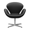  Swan Lounge Chair Satin Brushed Aluminium/Aura Black