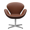  Swan Lounge Chair Satin Brushed Aluminium/Aura Cognac