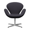  Swan Lounge Chair Satin Brushed Aluminium/Capture Blue Charcoal