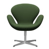  Swan Lounge Chair Satin Brushed Aluminium/Capture Moss Green