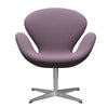  Swan Lounge Chair Satin Brushed Aluminium/Capture Violet/Brown