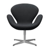  Swan Lounge Chair Satin Brushed Aluminium/Christianshavn Dark Grey