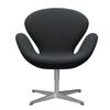  Swan Lounge Chair Satin Brushed Aluminium/Christianshavn Grey