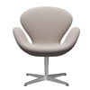  Swan Lounge Chair Satin Brushed Aluminium/Christianshavn Light Beige