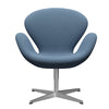  Swan Lounge Chair Satin Brushed Aluminium/Christianshavn Light Blue