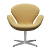  Swan Lounge Chair Satin Brushed Aluminium/Christianshavn Yellow