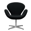  Swan Lounge Chair Satin Brushed Aluminium/Diablo Black