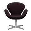  Swan Lounge Chair Satin Brushed Aluminium/Diablo Plum