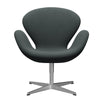  Swan Lounge Chair Satin Brushed Aluminium/Diablo Steel Grey