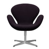  Swan Lounge Chair Satin Brushed Aluminium/Divina Aubergine (376)