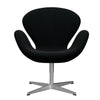  Swan Lounge Chair Satin Brushed Aluminium/Divina Black