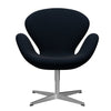  Swan Lounge Chair Satin Brushed Aluminium/Divina Dark Blue