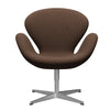  Swan Lounge Chair Satin Brushed Aluminium/Divina Dark Brown (356)