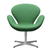  Swan Lounge Chair Satin Brushed Aluminium/Divina Green