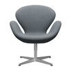  Swan Lounge Chair Satin Brushed Aluminium/Divina Light Grey