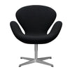  Swan Lounge Chair Satin Brushed Aluminium/Divina Md Black