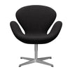  Swan Lounge Chair Satin Brushed Aluminium/Divina Md Dark Grey