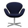  Swan Lounge Chair Satin Brushed Aluminium/Divina Md Midnight Blue