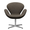  Swan Lounge Chair Satin Brushed Aluminium/Divina Md Mole