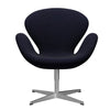  Swan Lounge Chair Satin Brushed Aluminium/Divina Md Navy Dark