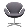  Swan Lounge Chair Satin Brushed Aluminium/Divina Md Soft Blue Grey