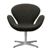  Swan Lounge Chair Satin Brushed Aluminium/Divina Melange Grey Brown