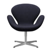  Swan Lounge Chair Satin Brushed Aluminium/Divina Melange Grey/Purple