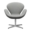  Swan Lounge Chair Satin Brushed Aluminium/Divina Melange Light Grey