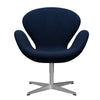  Swan Lounge Chair Satin Brushed Aluminium/Divina Melange Navy Dark