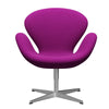  Swan Lounge Chair Satin Brushed Aluminium/Divina Violet (666)