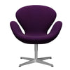  Swan Lounge Chair Satin Brushed Aluminium/Divina Violet (696)