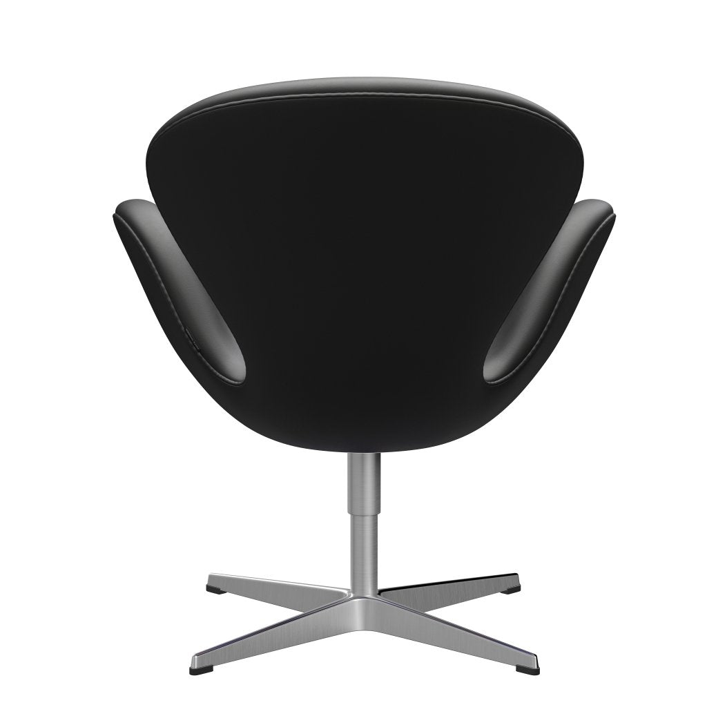 [product_category]-Fritz Hansen Swan Lounge Chair, Satin Brushed Aluminium/Essential Black-Fritz Hansen-3320-STBLA-SPAL-FRI-4