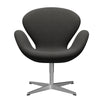  Swan Lounge Chair Satin Brushed Aluminium/Fame Brown (61060)