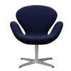  Swan Lounge Chair Satin Brushed Aluminium/Fame Dark Blue (66005)