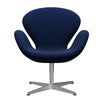  Swan Lounge Chair Satin Brushed Aluminium/Fame Dark Blue (66071)